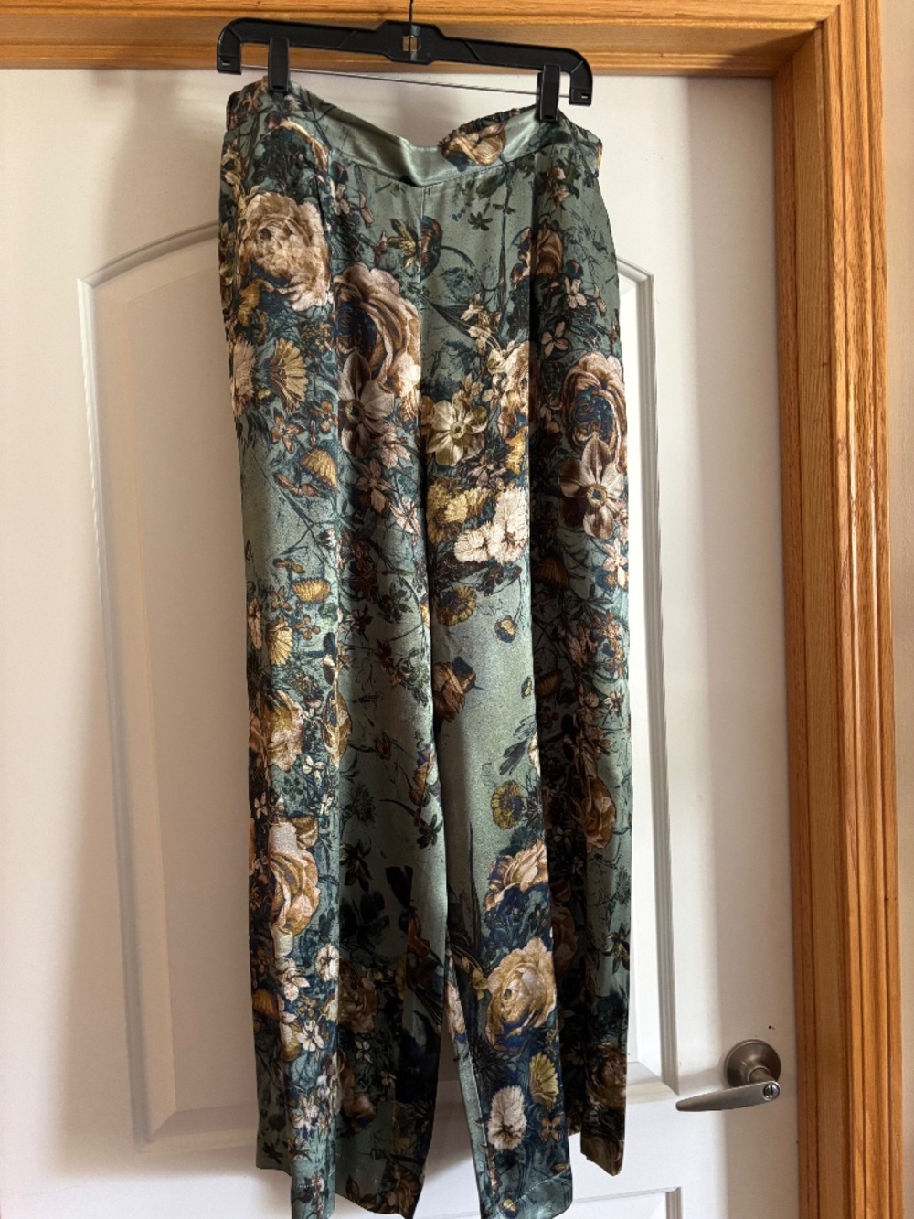 Silk wide leg trousers